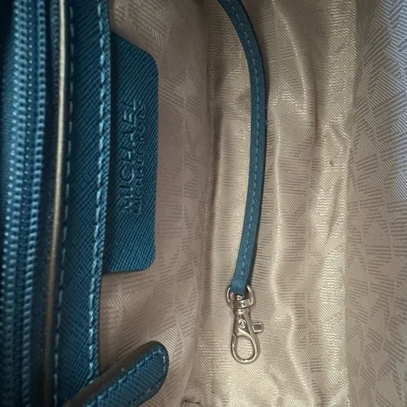 Michael Kors Blue Trapezoid Crossbody Bag with Studded Detailing - Picture 11 of 16